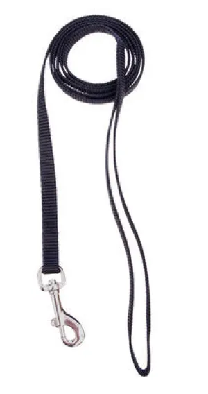 1" DOUBLE LAYER NYLON LEASH 4'  BLACK