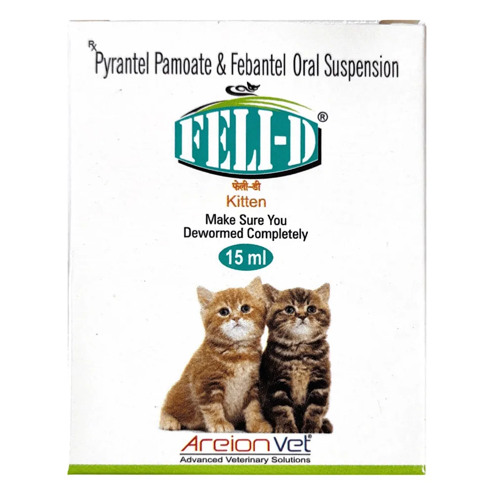 Areion Vet Feli D Kitten Deworming Suspension (15ml) And Savavet Toxo Mox Dry Syrup (30ml) Combo
