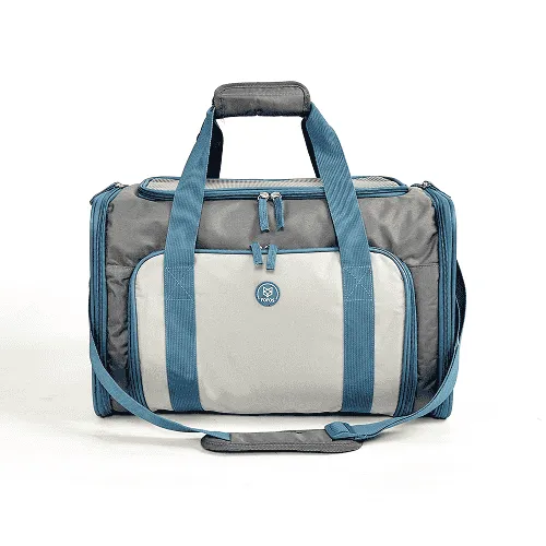 Barkbutler x Fofos Expandable Foldable Carrier for Dogs and Cats (Grey/Blue)