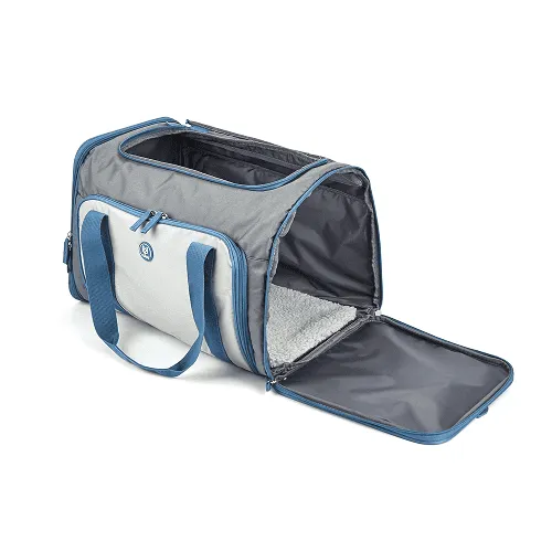 Barkbutler x Fofos Expandable Foldable Carrier for Dogs and Cats (Grey/Blue)