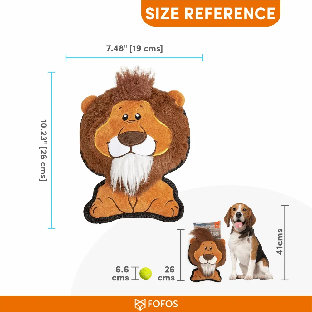 Barkbutler x Fofos Safari Line Lion Plush Toy for Dogs (Brown)