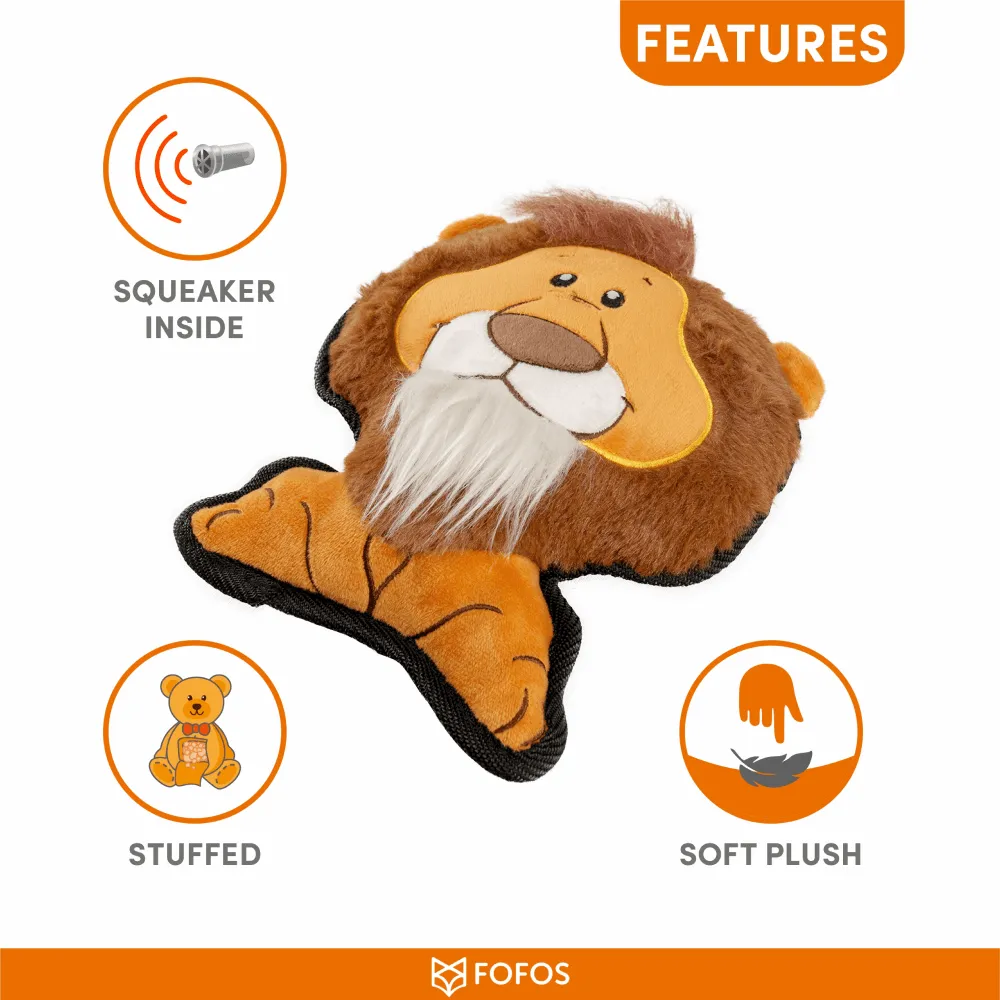Barkbutler x Fofos Safari Line Lion Plush Toy for Dogs (Brown)