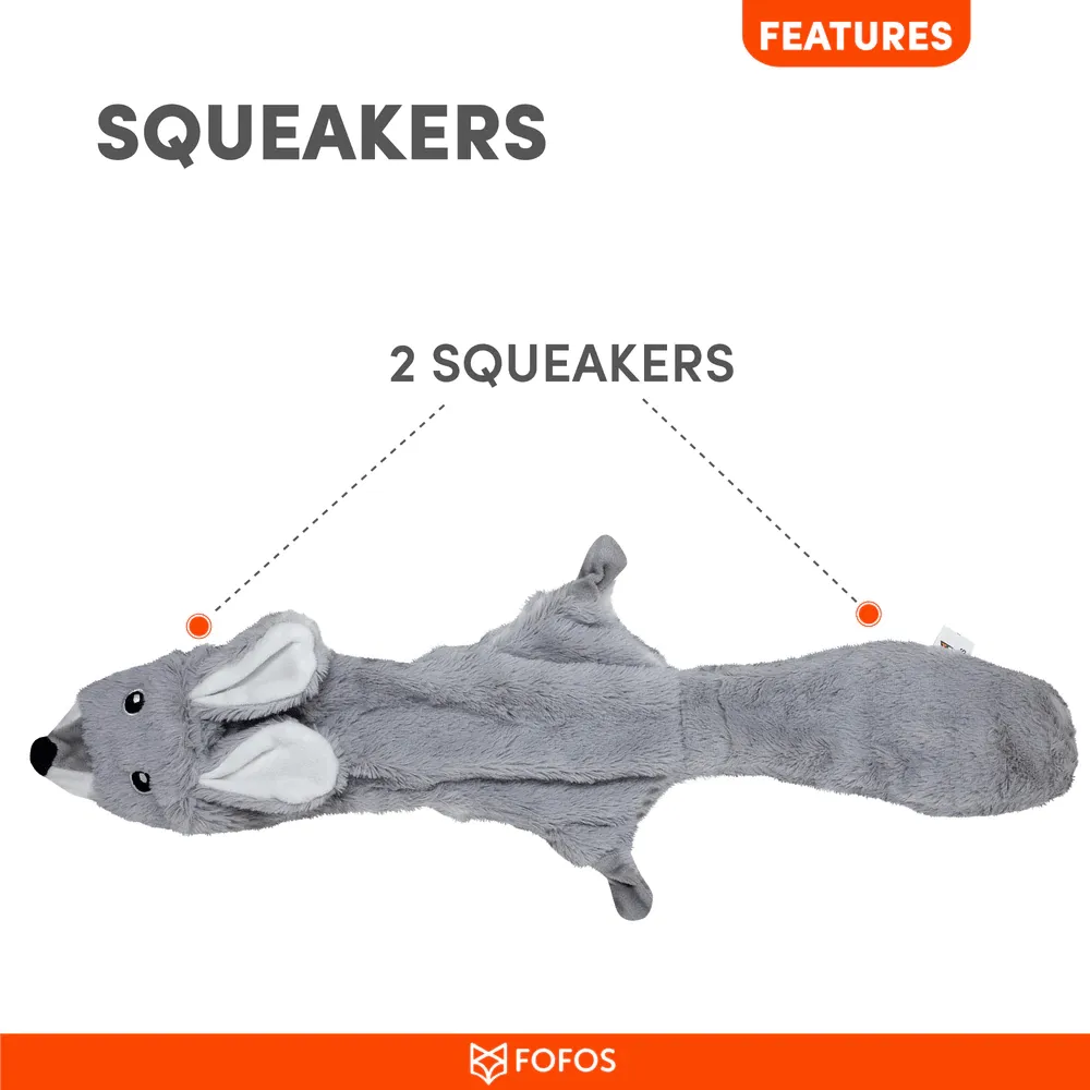 Barkbutler x Fofos Skinneez Rabbit Interactive Squeaky Toy for Dogs (Grey)