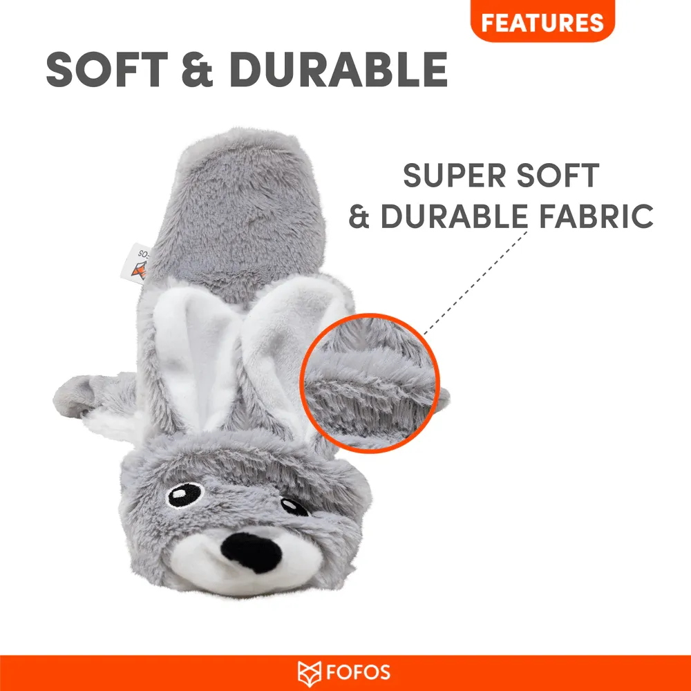 Barkbutler x Fofos Skinneez Rabbit Interactive Squeaky Toy for Dogs (Grey)