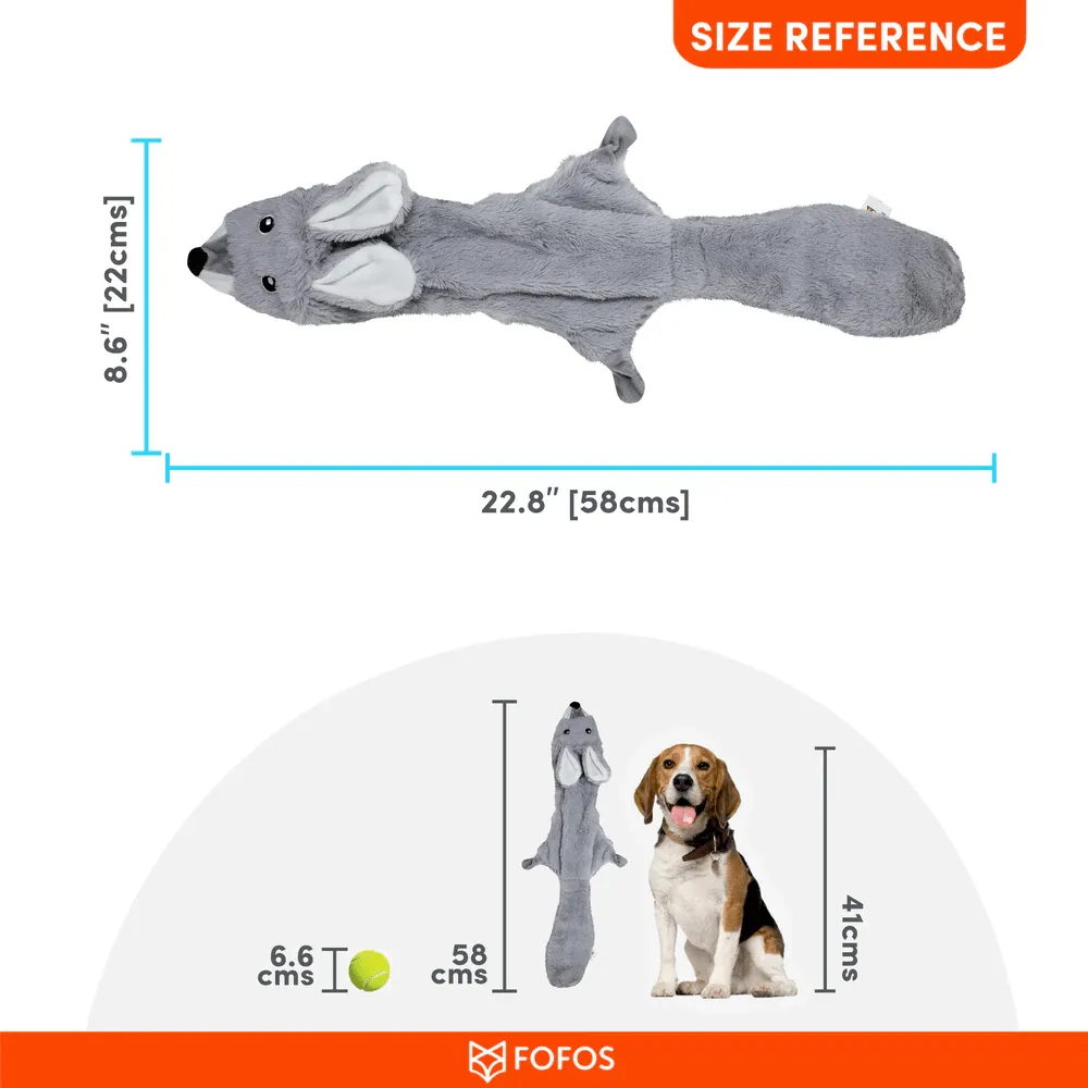 Barkbutler x Fofos Skinneez Rabbit Interactive Squeaky Toy for Dogs (Grey)
