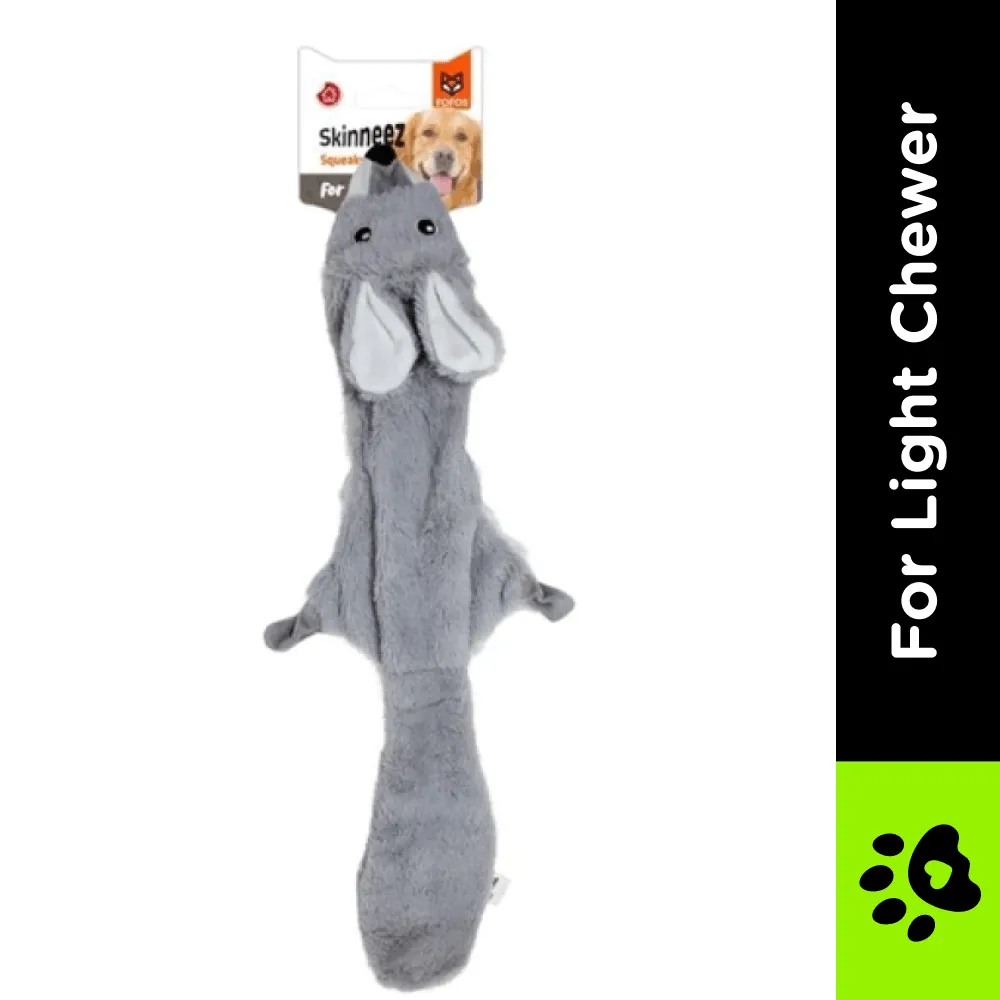 Barkbutler x Fofos Skinneez Rabbit Interactive Squeaky Toy for Dogs (Grey)