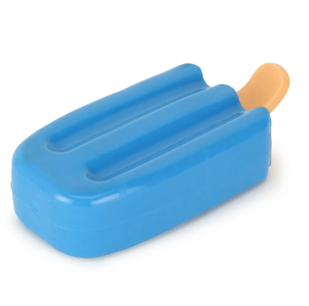 Basil Ice Cream Shaped Cool Lick Silicon Chew Toy for Dogs (Blue)