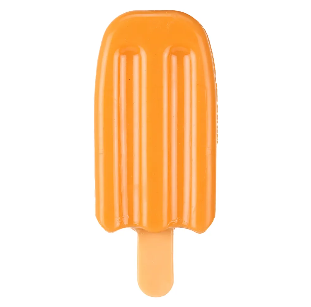 Basil Ice Cream Shaped Cool Lick Silicon Chew Toy for Dogs (Orange)