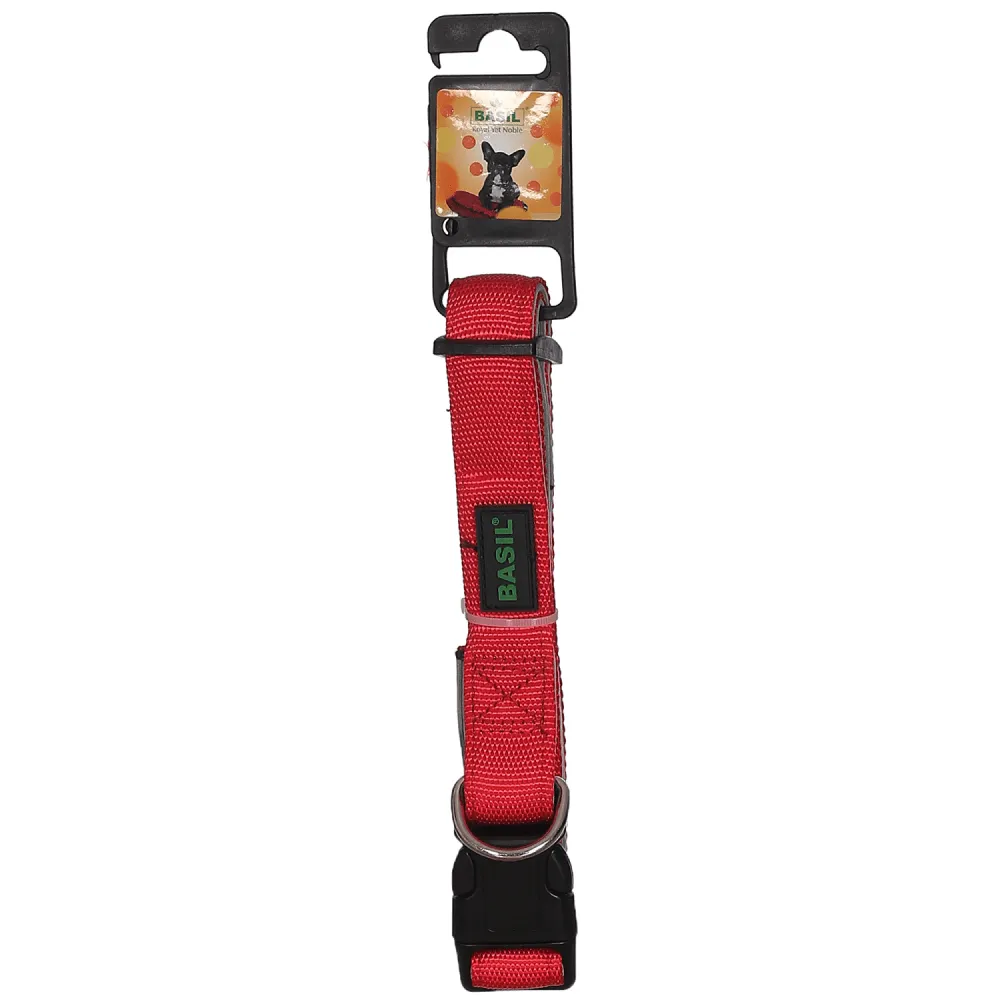 Basil Nylon Padded Collar for Dogs (Red)