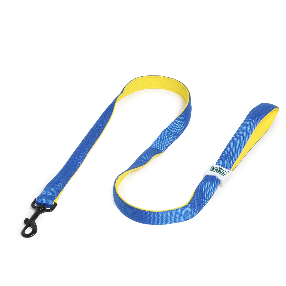 Basil Nylon Padded Leash for Dogs (Blue)