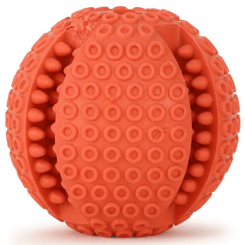 Basil Treat Dispensing Solid Chew Ball Toy for Dogs (Orange)
