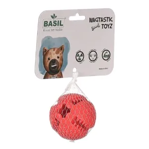 Basil Treat Dispensing Solid Chew Ball Toy for Dogs (Orange)
