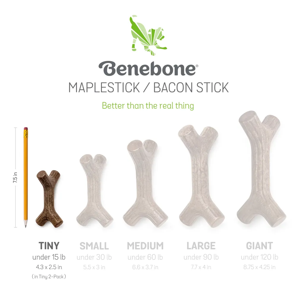 Benebone Bacon Flavored Maplestick and Zaggler Chew Toys for Dogs
