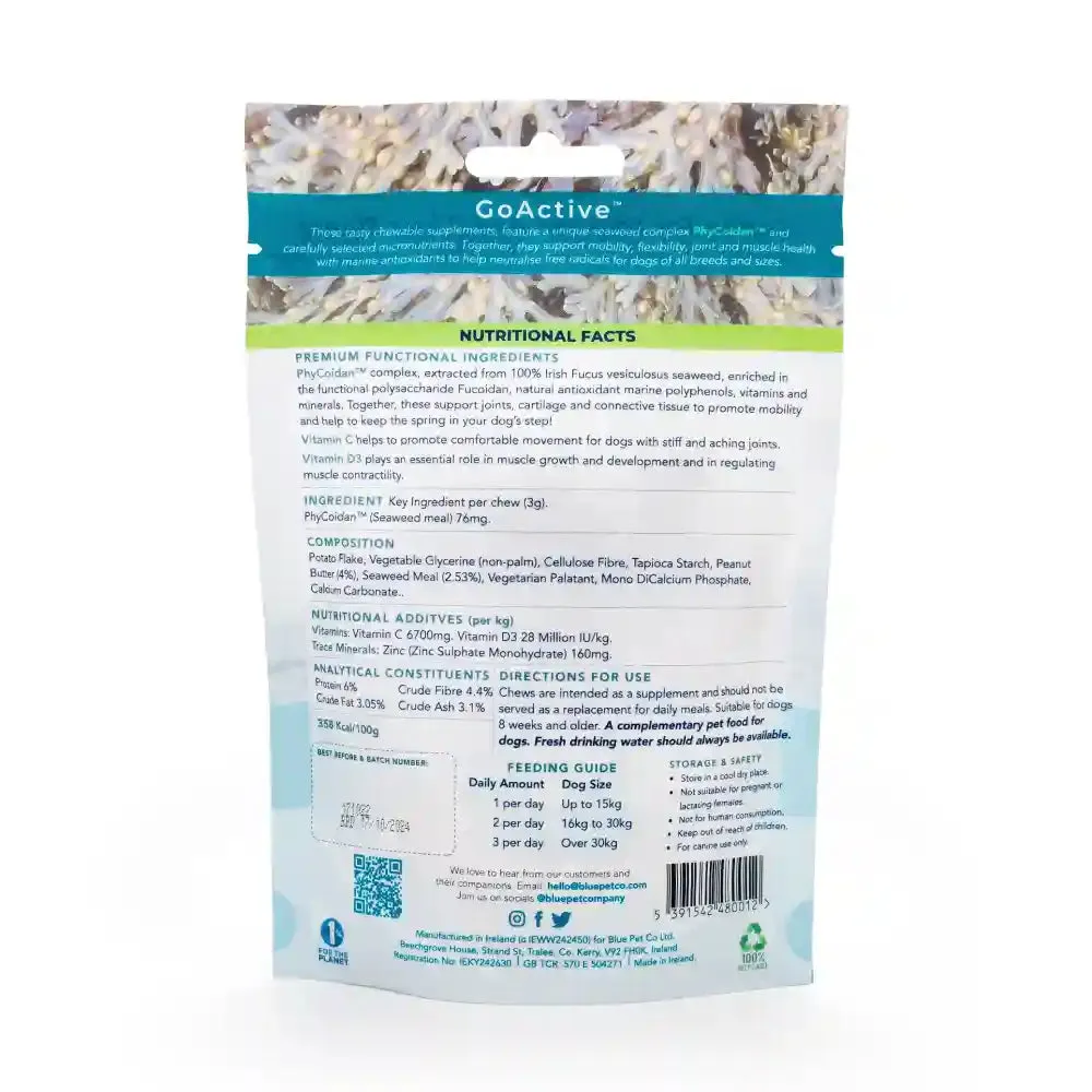 Blue Pet Co Go Active Peanut Butter Flavor Joint & Muscle Chews for Dogs