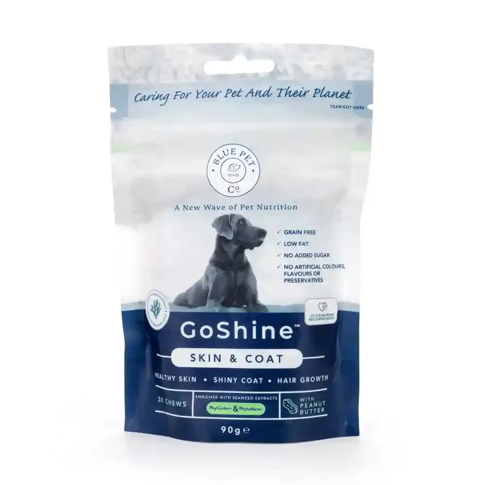 Blue Pet Co Go Shine Peanut Butter Flavor Skin & Coat Chewable Supplement for Dogs