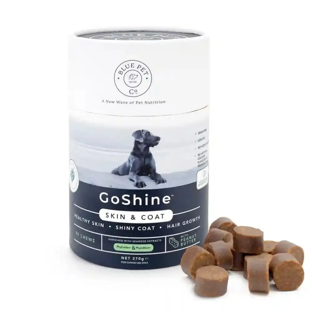 Blue Pet Co Go Shine Peanut Butter Flavor Skin & Coat Chewable Supplement for Dogs