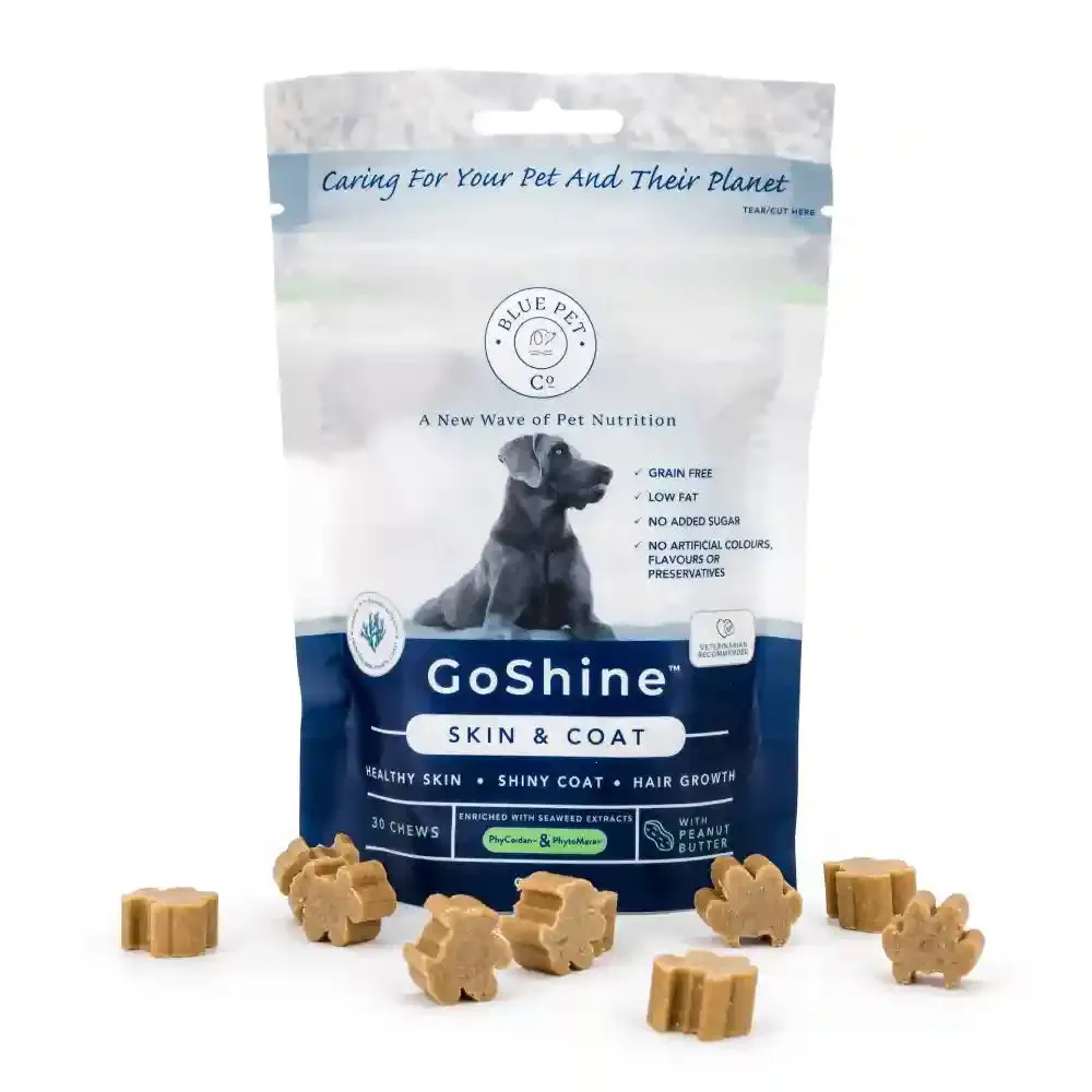 Blue Pet Co Go Shine Peanut Butter Flavor Skin & Coat Chewable Supplement for Dogs