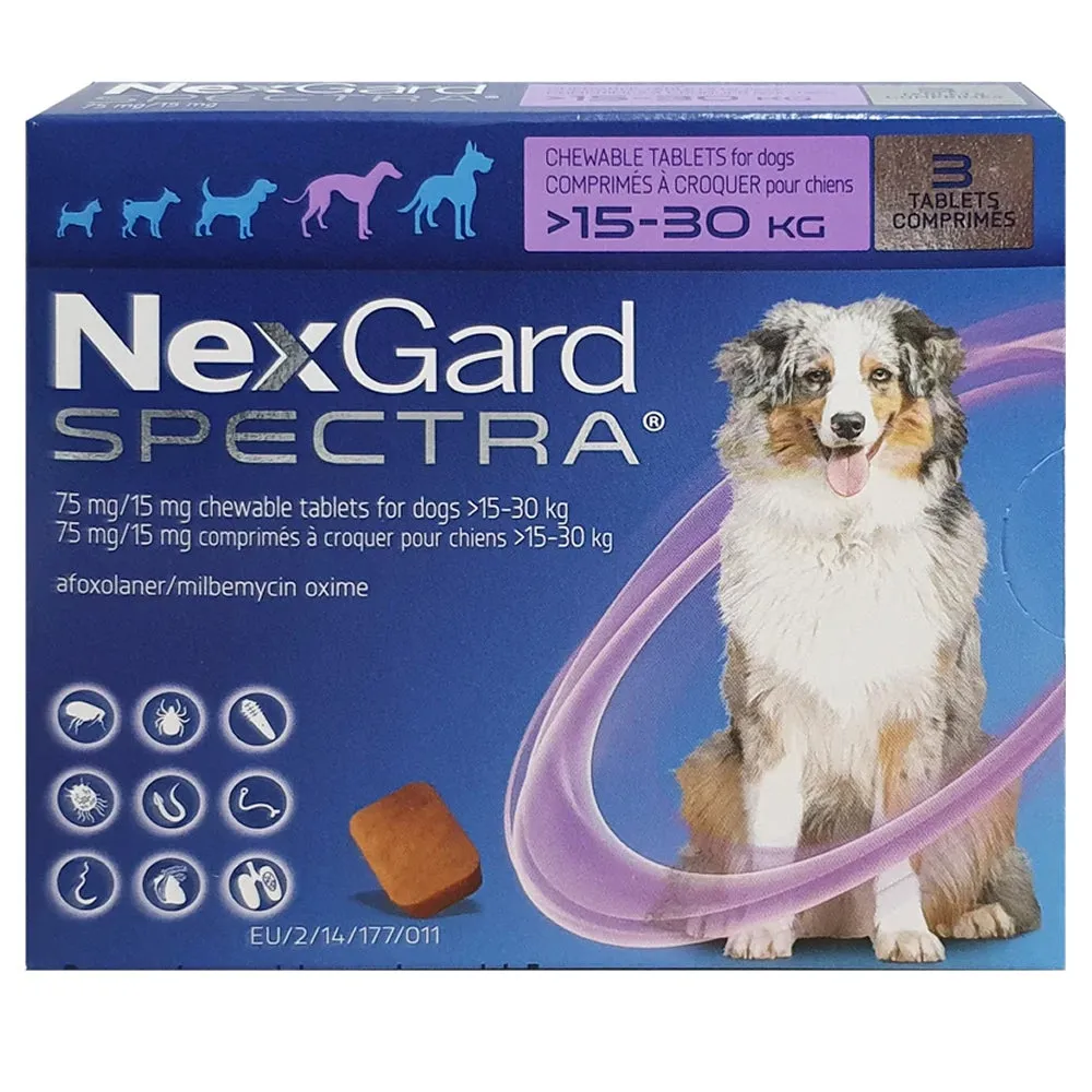 Boehringer Ingelheim Nexgard Spectra Tick & Flea Tablet (Afoxolaner & Milbemycin Oxime) (15 to 30kg) for Dogs