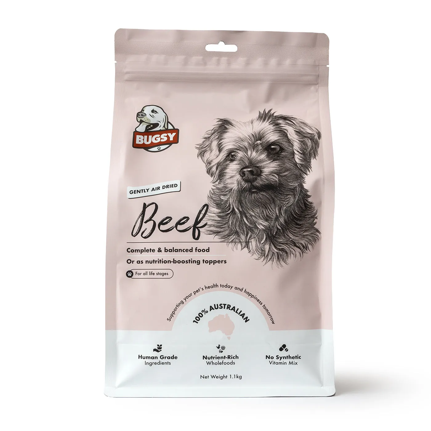 Bugsy Beef Air Dried Raw Dog Food 1.1kg