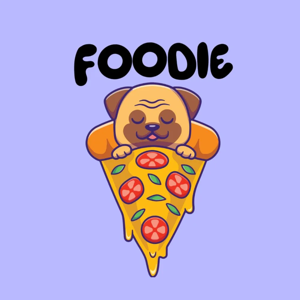 Cheeku Foodie Graphic Cotton T Shirt for Dogs and Cats (Lavender)