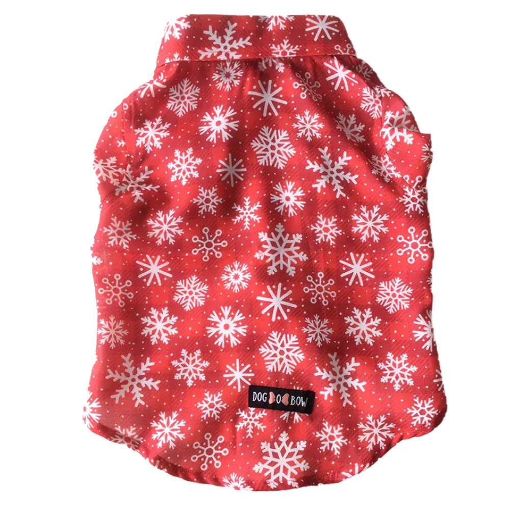 Dogobow Aztec Printed Shirt for Dogs and Cats (Red) (Get a Bow Free)