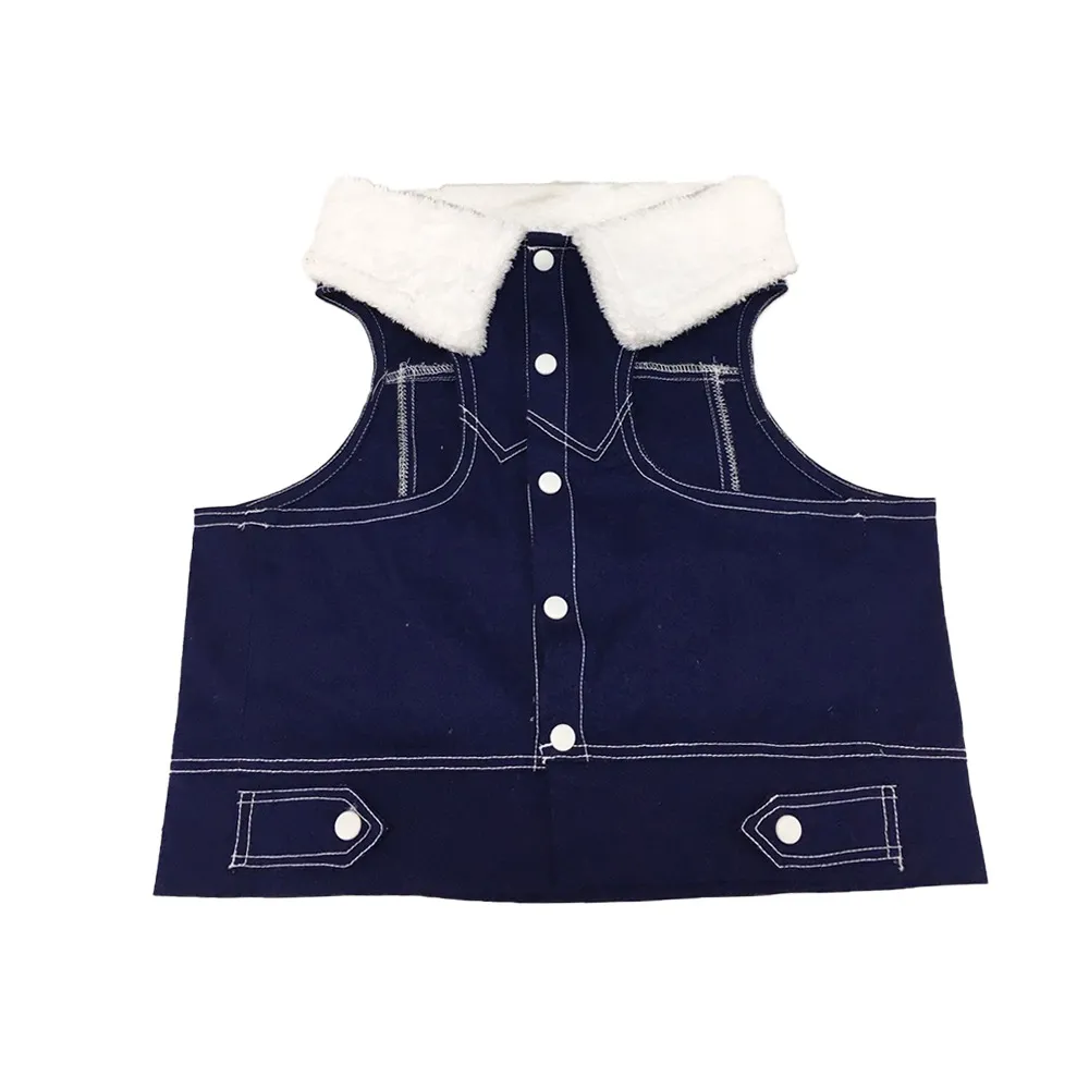Dogobow Denim Jacket for Dogs and Cats (Navy Blue) (Get a Bow Free)
