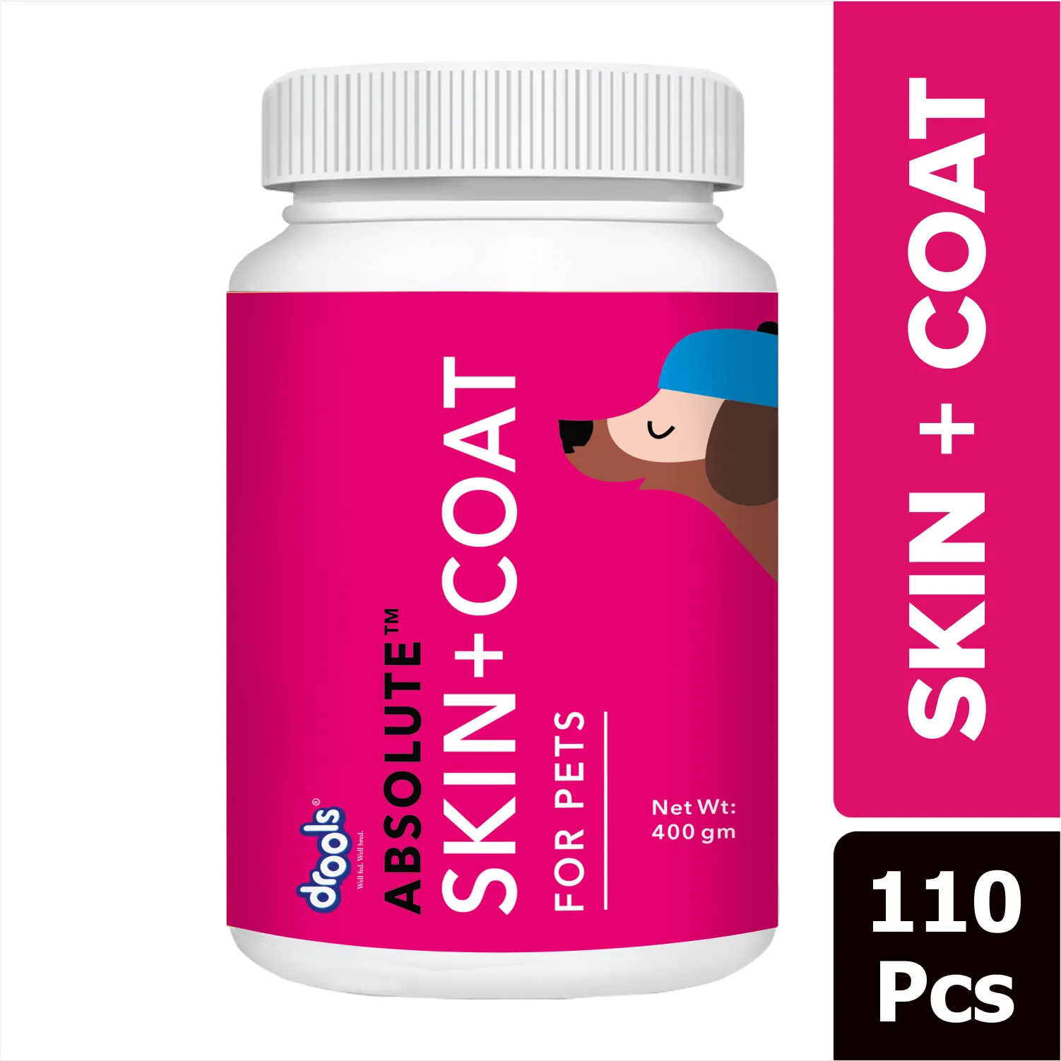Drools Absolute Calcium, Vitamin and Skin & Coat Dog Supplement Tablets Combo