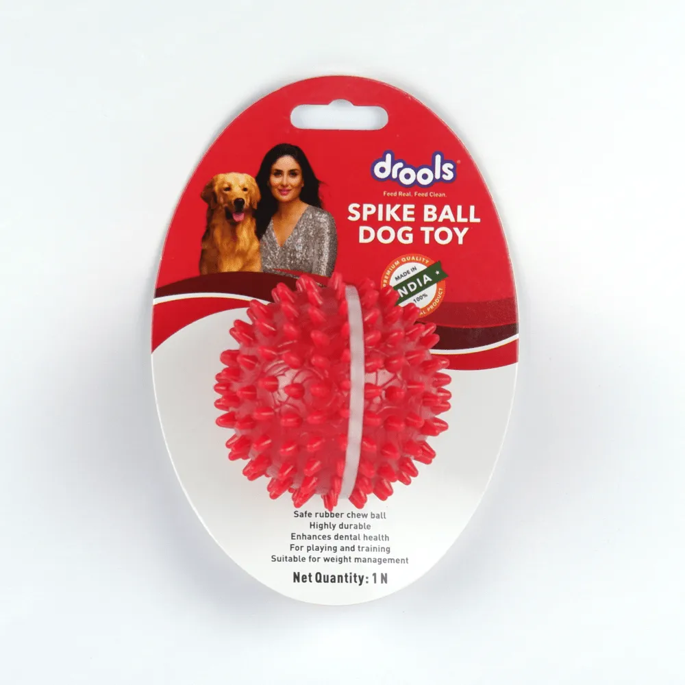 Drools Non Toxic Rubber Stud Spike Hard Ball Chew Teething Toy for Puppies and Dogs | For Aggressive Chewers