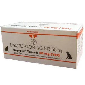Elanco Bayrocin Tablets 50mg (Enrofloxacin) for Dogs