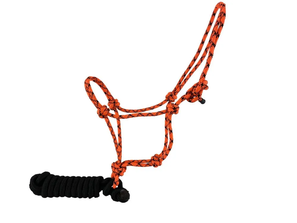 FLUOROSCENT KNOTTED COWBOY HALTER W MATCHING LEAD