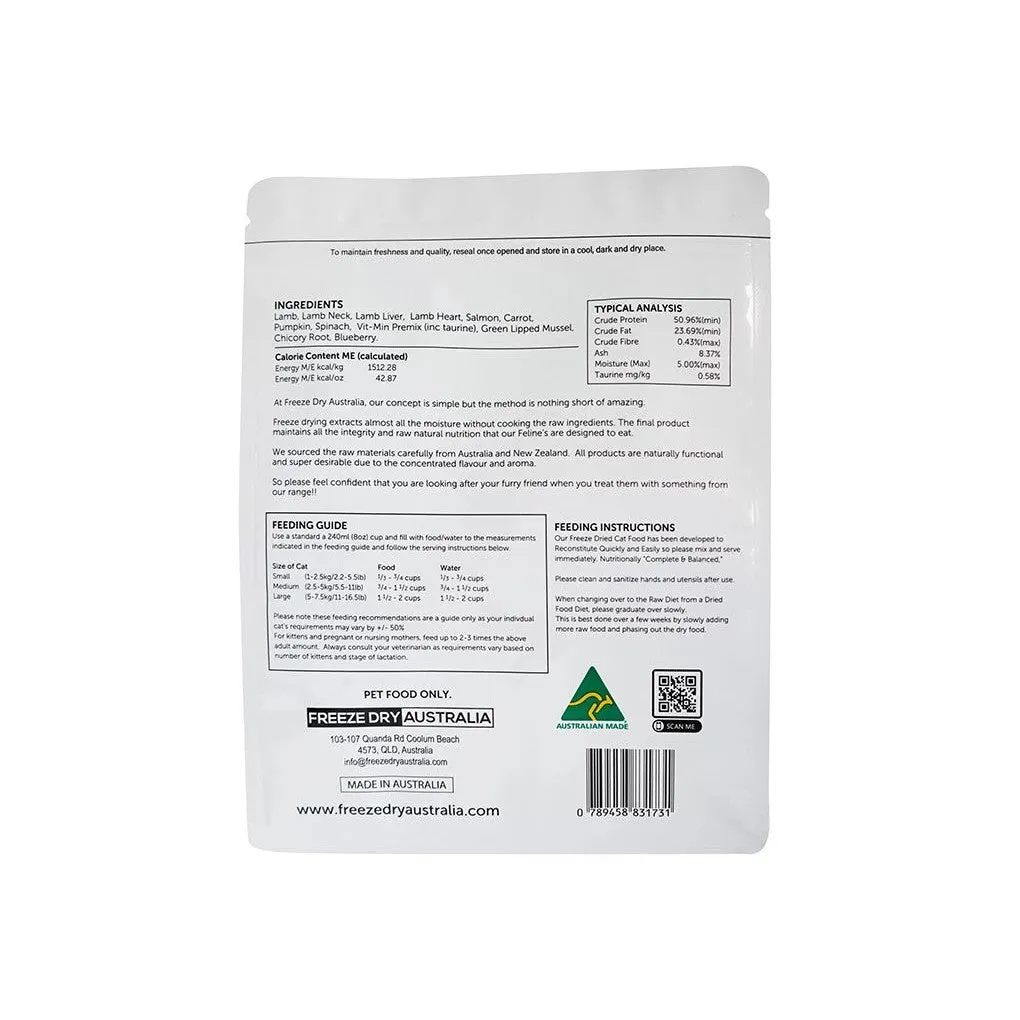 Freeze Dry Australia Freeze Dried Natural Raw Cat Food Lamb 25g