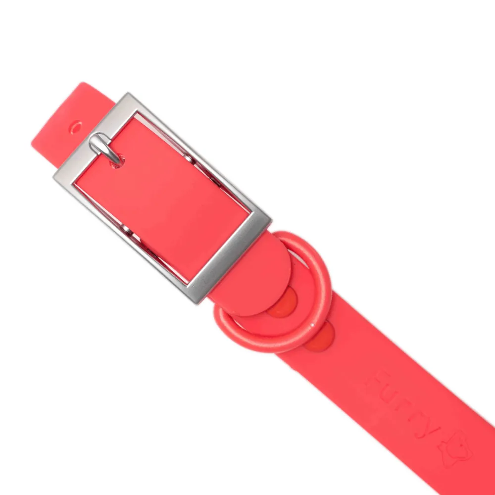 Furry & Co Bold Harness, Collar and Leash for Dogs Combo (Coral Red)