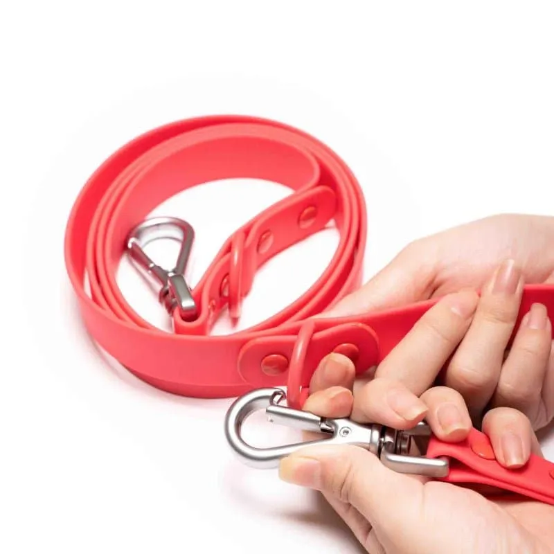 Furry & Co Bold Harness, Collar and Leash for Dogs Combo (Coral Red)