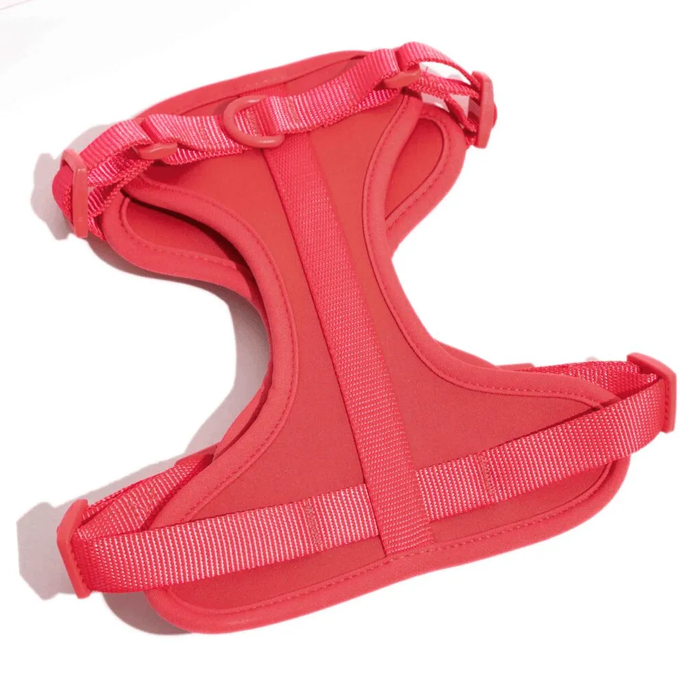 Furry & Co Bold Harness, Collar and Leash for Dogs Combo (Coral Red)