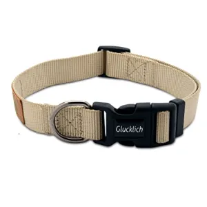 Glucklich Pet Essentials Classic Nylon Collar for Dogs (Beige)