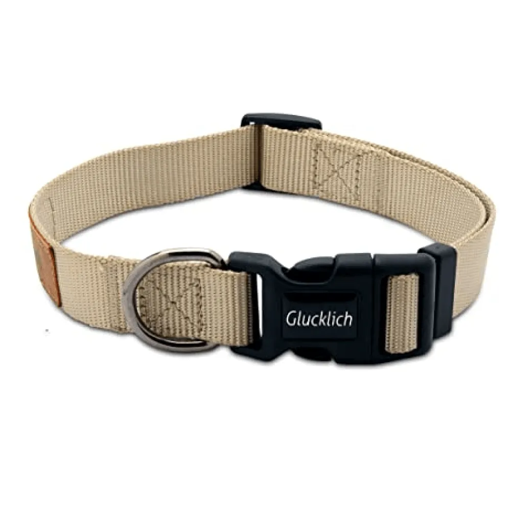 Glucklich Pet Essentials Classic Nylon Collar for Dogs (Beige)