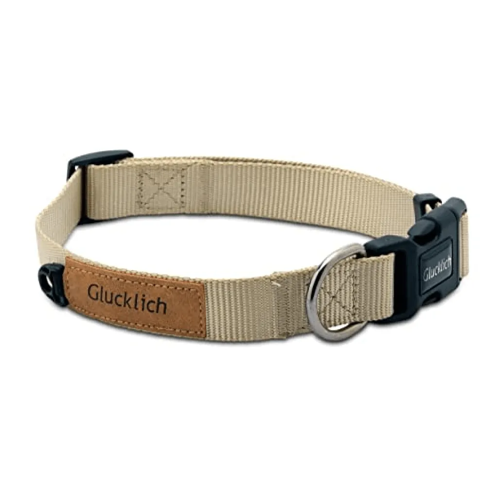 Glucklich Pet Essentials Classic Nylon Collar for Dogs (Beige)