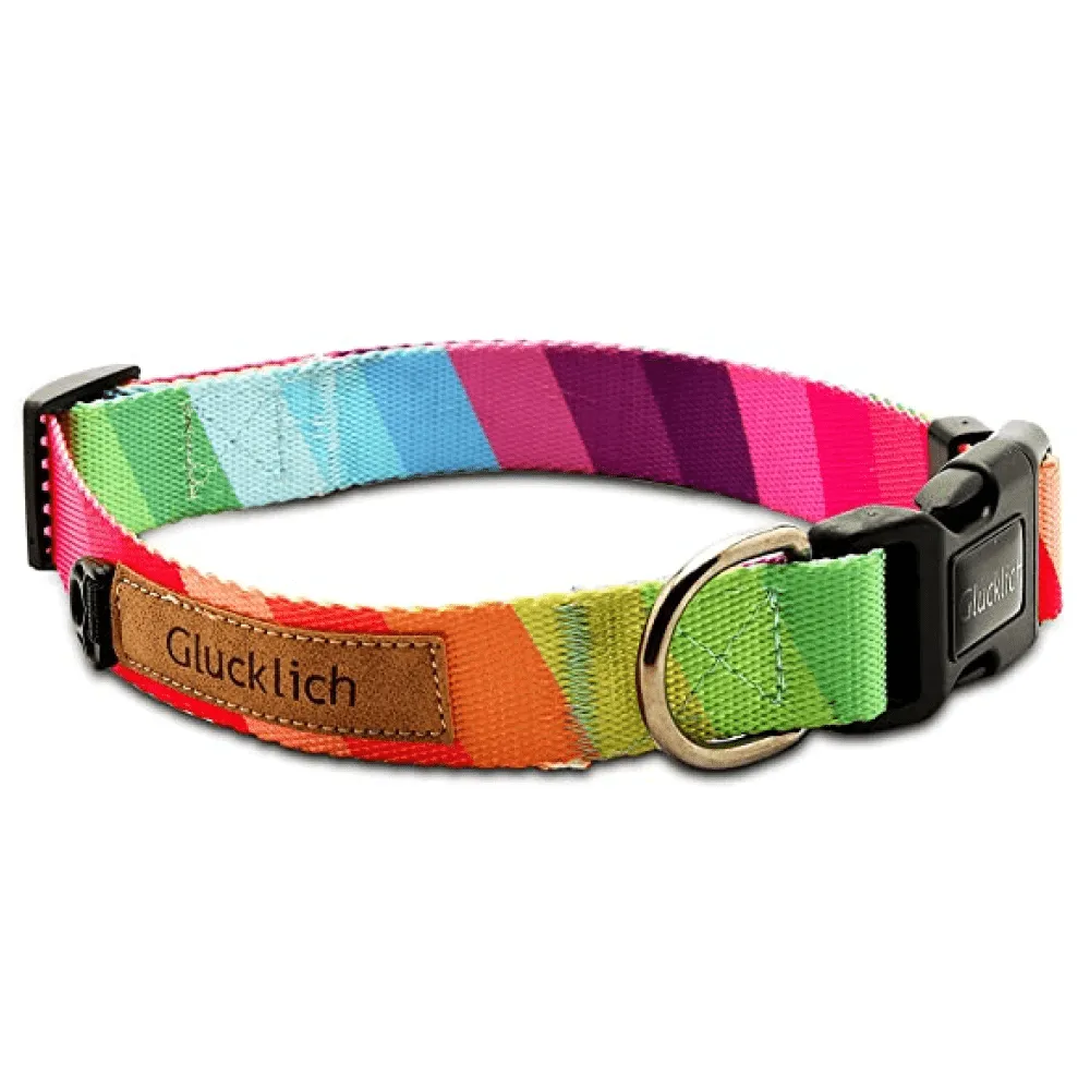 Glucklich Polyester Printed Puppy Collar for Dogs (Rainbow)