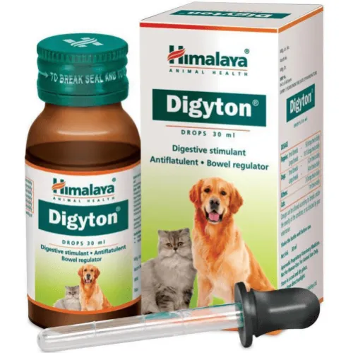 Himalaya Digestive Stimulant Digyton Drops and Erina EP Tick and Flea Shampoo for Dogs and Cats Combo