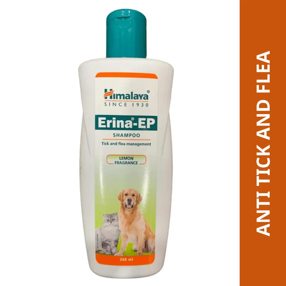Himalaya Digestive Stimulant Digyton Drops and Erina EP Tick and Flea Shampoo for Dogs and Cats Combo