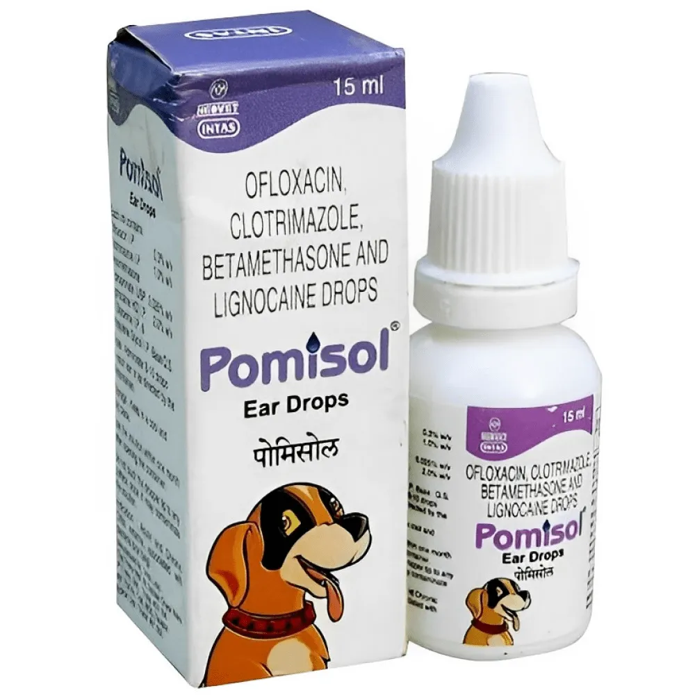 Intas Pomisol Ear Drops (15ml) and Virbac Epiotic Ear Cleanser for Dogs & Cats (50ml) Combo