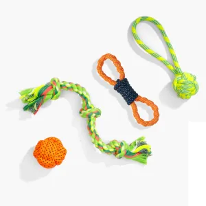 Kibbo Non Toxic and Durable Rope Chew Toy for Dogs and Cats (Pack of 4)