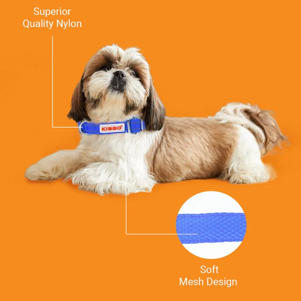 Kibbo Premium Reflective Padded With Soft Mesh Padding & Adjustable Design Collar for Dogs (Orange)