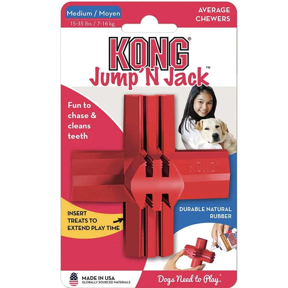Kong Jump 'N Jack Toy for Dogs (Red) | For Aggressive Chewers