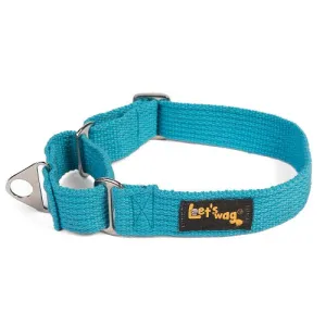 Let's Wag Martingale Fabric Collar for Dogs (Cobalt Blue)