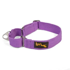 Let's Wag Martingale Fabric Collar for Dogs (Purple)