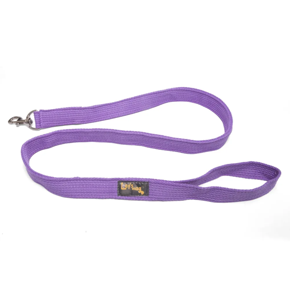 Let's Wag Single Handle Fabric Leash for Dogs (Purple)