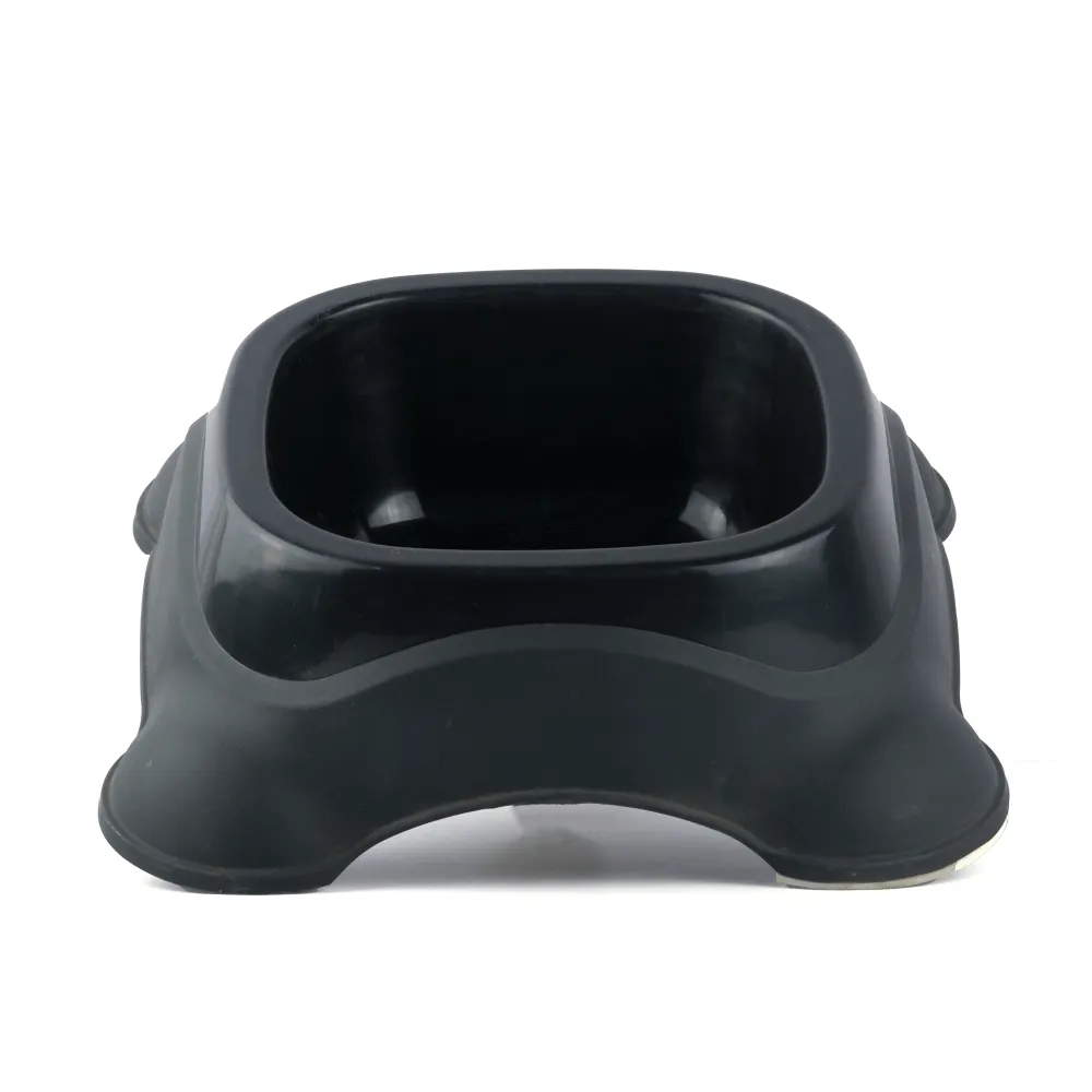 M Pets Plastic Single Bowl for Dogs (Black)