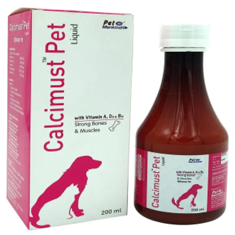 Mankind Calcimust Syrup Calcium Supplement (200ml) and Nurokind Pet Syrup MultiVitamin Supplement for Dogs and Cats (210ml) Combo