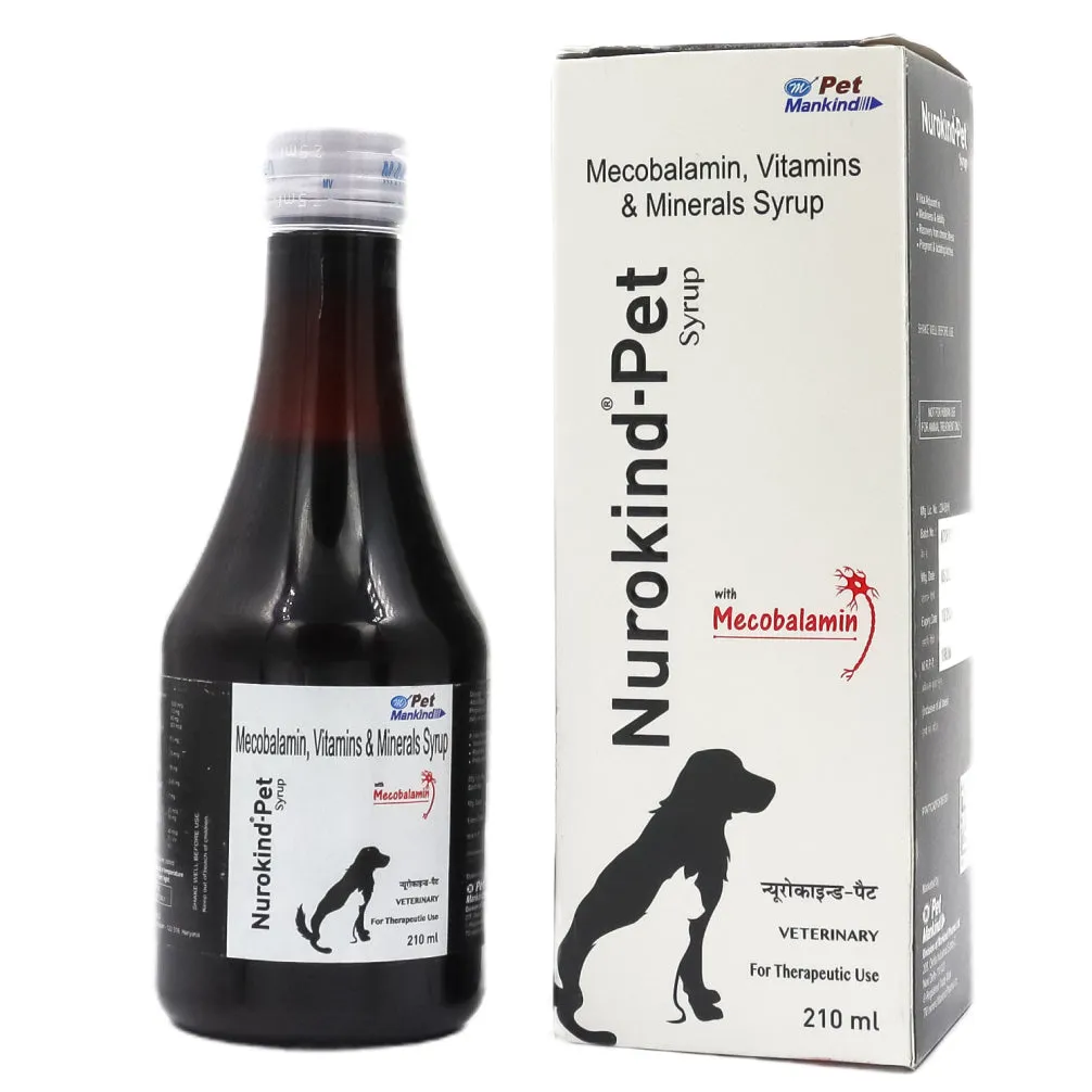 Mankind Calcimust Syrup Calcium Supplement (200ml) and Nurokind Pet Syrup MultiVitamin Supplement for Dogs and Cats (210ml) Combo